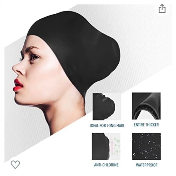 NWT DSANE 100% Silicone Women Swim Cap for Long Hair w/ Ear Plug & Nose … - Picture 5 of 10